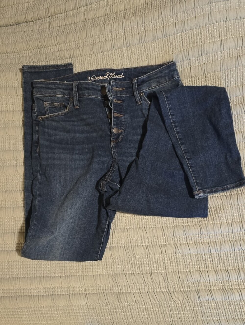 Universal Thread Blue Denim Jeans with Embroidered Waistband
